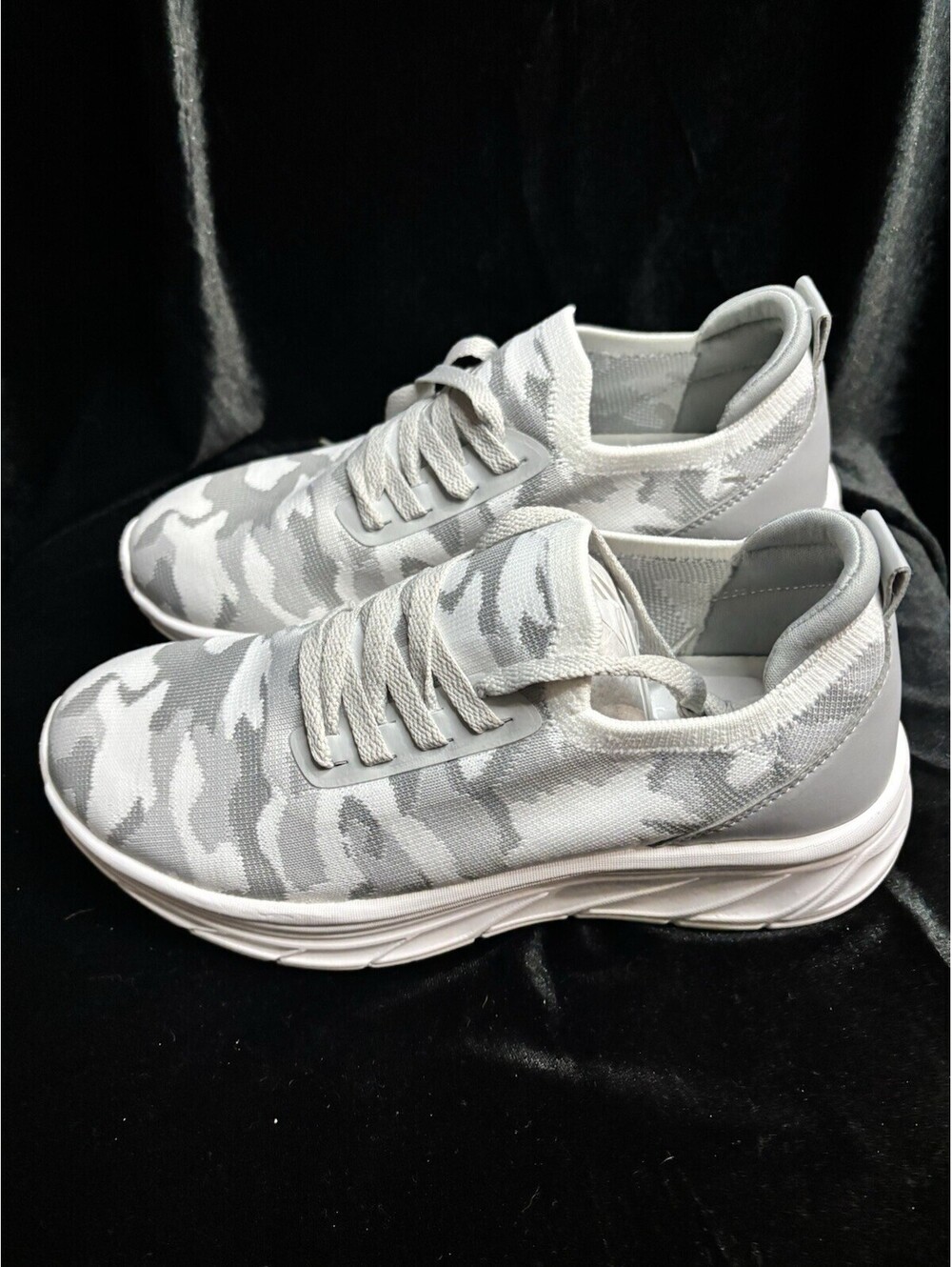 Jslides Gray Camo Knit - Hattie Wide Size 8W